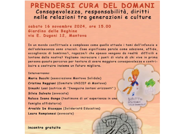 foto pricipale evento PRENDERSI CURA DEL DOMANI  consapevolezza, responsabilità, diritti nelle relazioni tra generazioni e culture.
